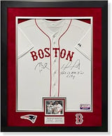 Tom Brady & David Ortiz Autographed Nike Jersey w/Inscription Framed to 32x40 Fanatics - Autographed NFL Jerseys