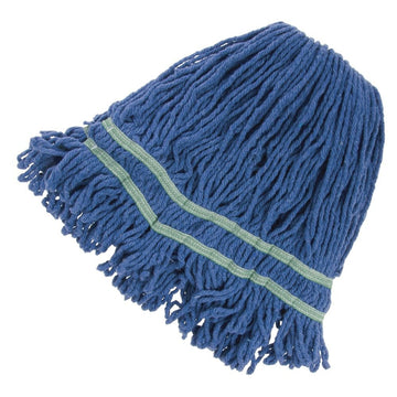Mop Head with 1" Headband 16 Ounce Blue 4-Ply Blend by HUBERT – Fabric, Blue, Model AST MDPS(3)B