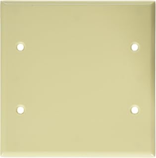 Leviton 2-Gang No Device Blank Wallplate, Standard Size, Thermoset, Box Mount, 86025, Ivory