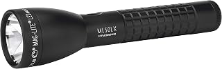 MagLite ML50LX 2-Cell C LED Flashlight, Adjustable Beam, Water-Resistant, Multiple Light Modes, Long Runtime, Tactical-Style Grip – Black