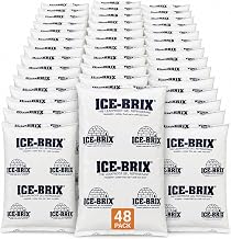 ICE-BRIX Reusable Gel Ice Packs for Shipping, 5.5 x 4 x 0.75 in, 6 oz White (48 Pack) - Small Cold Packs for GLP-1 Medication Shipping, Lunch Bags, Small Mailers & Perishables