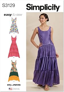 Simplicity S3129 Women's Fitted Tank Dress Sewing Pattern, Sizes 4-12