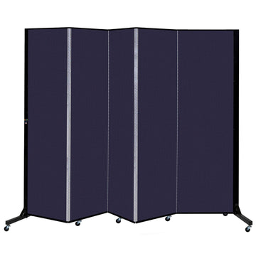 Screenflex 5 Panel Mobile Room Divider - Fabric Color: Navy by Screenflex Partitions – Fabric, Navy Blue, Model BFSL685-DV
