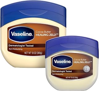 Vaseline Cocoa Butter Healing Jelly, Skin Protectant, 2-Size Variety Bundle | #1 Dermatologist-Recommended Skin Protectant, Healing Ointment for Sensitive and Dry Skin | Infused with Real Cocoa Butter