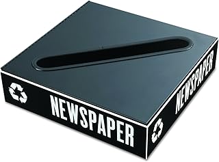 Safco 2987BL Public Square Recycling Receptacle Lid, Slot Cutout for Newspaper and Paper (Base Sold Separately), Black