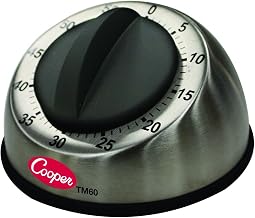Cooper-Atkins TM60-0-8 Stainless Steel Long Ring 60 Minute Mechanical Timer, 0 to 60 Minutes Unit Range