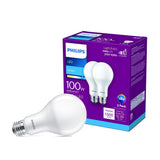 LED Frosted Dimmable A19 Light Bulb - Pack of 2 - EyeComfort Flicker Free - 16W = 100W - 1600 Lumen - Daylight (5000K) - E26 Base - Indoor - Title by PHILIPS – A19, copper
