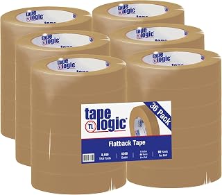 Tape Logic TLT9455300 Brown #5300 Flatback Tape, Kraft, 60 yd. Length, 1" Width (Pack of 36)