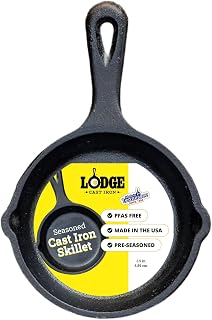 Lodge Pre-Seasoned Cast Iron Skillet, PFAS-Free, 3.5 Inches | Non-Toxic & Naturally Non-Stick Cast Iron Pan, Compatible with Oven, Stove, Grill & Campfire, Made in USA
