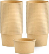 Coppetta 6 Ounce Dessert Cups, 50 Greaseproof Ice Cream Cups - Lids Sold Separately, For Hot And Cold Foods, Kraft Paper Yogurt Bowls, Disposable, For Sundaes, Mousse Or Puddings - Restaurantware