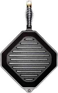 FINEX 10" Cast Iron Grill Pan, Grill Pans with Superior Heat Distribution, Near Non-Stick for Easy Cleaning, Cast Iron Grill Pan, For Indoor & Outdoor Grilling, Pre-Seasoned with Flaxseed Oil