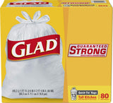 Trash Bags by Glad – 80 Count (Pack of 1), 13.0 gallons, Plastic, White