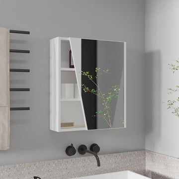 Quintana Medicine Cabinet with Mirror by Tuhome – Engineered Wood, White, Model GLB11585