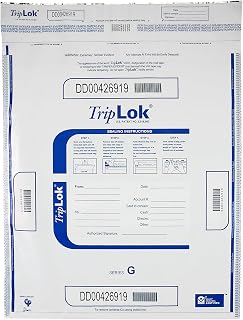 ControlTek TripLok 19" x 24", White, 50 Bags, Tamper-Evident Deposit Bags for Cash Handling & Valuables, Moisture, Heat and Cold Sensitive Ink, Tear-off receipt + Large Barcodes 585058