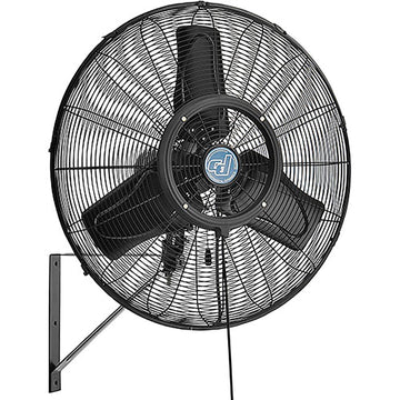 24" Wall Mounted Misting Fan by Continental Dynamics – 24", Aluminum, Black, Model SFWE-750/60YWA-M