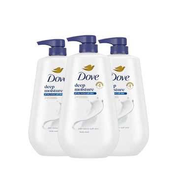 Body Wash Deep Moisture 30.6 oz Pump 3 Pack by Dove – 30.6 Fl Oz (Pack of 3), White, Pack of 3, Model 10011111045481