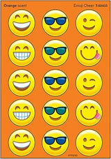 Trend Enterprises Trend Emotion Icon Cheer/Orange Stinky Stickers, Classroom Incentives, 60 Count