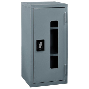 Clear View Wall Storage Cabinet with Locking Recessed by Global Industrial – 13.75 inches x 30 inches x 12.75 inches, Alloy Steel, Grey, Model 269874CV-GY