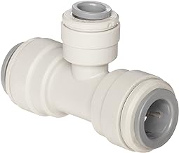 John Guest Acetal Copolymer Push-To-Connect Tube Fitting, Reducing Branch Tee, 1/2" x 3/8" x 1/2" Tube OD (Pack of 10)