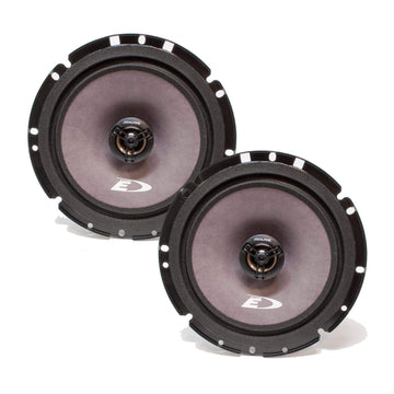 6 1/2" 2 Way Coaxial Speakers (Pair) by Alpine – Long Fiber Natural Pulp, High Polymer Foam, Black, Model SXE-1726S