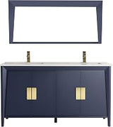 Tennant Brand Larvotto Navy Blue Contemporary Modern Bathroom Sink Vanity (60 inches)