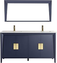 Tennant Brand Larvotto Navy Blue Contemporary Modern Bathroom Sink Vanity (60 inches)
