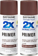 Rust-Oleum Painter's Touch 2X Ultra Cover Primer Spray, Flat Red | Indoor and Outdoor Surfaces (Metal, Wood, Plastic), Fast Dry, Durable, Sprays from Any Angle, Comfort Tip, Oil Based