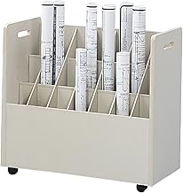 Safco 21-Compartment Mobile Roll File Cart | Grandstand Design with 8 Compartments | 50 lbs. Weight Cap. | Durable Furniture Grade Particleboard, Textured Vinyl & Laminate Finish
