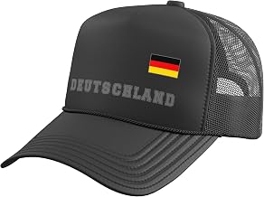 Federal Republic of Germany - Deutschland Flag on Chest Trucker Hat with Adjustable Mesh Back