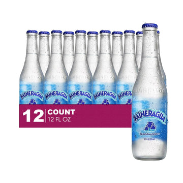 12-Pack of Mineragua Mineral Water Glass Bottle 12 fl oz by Jarritos – 12 Fl Oz (Pack of 12), yellow, Pack of 12