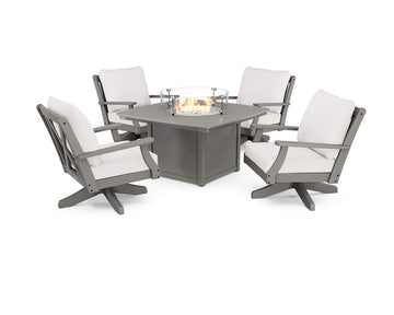 ® Braxton Deep Seating Set by Polywood – Onesize, High Density Polyethylene, Slate Grey / Textured Linen, Pack of 5, Model PWS543-2-GY152939