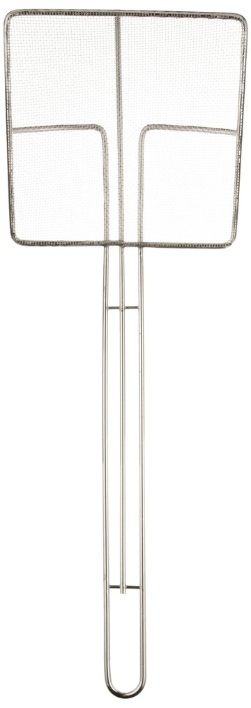 6-3/4" Square Fine Mesh Skimmer with 14" Long Handle by Adcraft – Alloy Steel, Silver, Model SQS-7