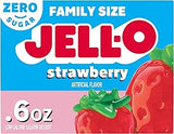Jell-O Strawberry Sugar Free Gelatin Dessert Mix, 0.6 Ounce (Pack of 24)