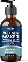 NEW AGE Natural Magnesium Massage Oil – Topical Magnesium Oil for Post-Workout Recovery, Muscle Comfort & Relaxation, Fast-Absorbing Formula for Legs, Feet & Body, Unscented, 8 fl oz