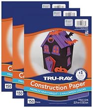 Halloween Construction Paper, 9" x 12", Assorted Colors, 3/Packs