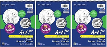 uCreate PAC4850-3 UCreate 9-Inch x 12-Inch All-Purpose Sketch Diary, Standard Weight, 30 Sheets, 3 Packs