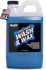 Slick Products Hybrid Ceramic Wash & Wax Foaming Car Wash Soap - 64 oz | Super concentrate; thick suds; water-repellent shine and wax protection; foam cannon ready; safe on paint, plastic & chrome
