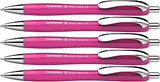 Schneider Limited Edition Slider Rave Colors, XB (Extra Broad) Ballpoint Pen, Refillable + Retractable, 1.4 mm, Power Pink Barrel, Blue Ink, Box of 5 Pens (132509)