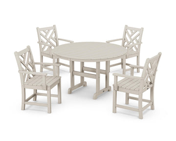 ® Chippendale Dining Set by Polywood – Onesize, High Density Polyethylene, Sand, Model PWS122-1-SA