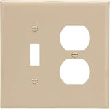 Eaton 2038V Mid-Size Toggle/Duplex Receptacle Combo Thermoset Wallplate - Ivory