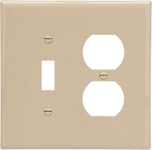 Eaton 2038V Mid-Size Toggle/Duplex Receptacle Combo Thermoset Wallplate - Ivory