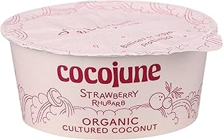 Cocojune Organic Strawberry & Rhubarb, Pink, 4 Ounce (Pack of 1)