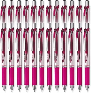 Pentel EnerGel XM BL77 - Retractable Liquid Gel Ink Pen - 0.7mm - 54% Recycled - Pink - Set of 24