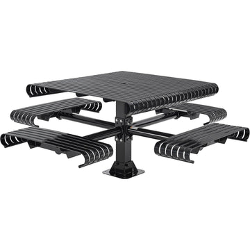 46" Square Steel Slat Picnic Table by Global Industrial – Alloy Steel, Black, Model 271673