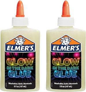 Elmer's Glow in the Dark Liquid Glue, Natural, 10 oz Total, Washable Craft Glue for Slime Making, Art Projects and School Crafts