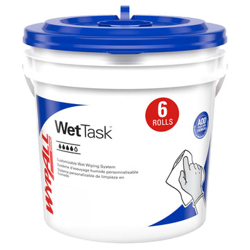 WypAll PowerClean WetTask for Solvents – 6 x 95 Towels, 1 Bucket (06001)
