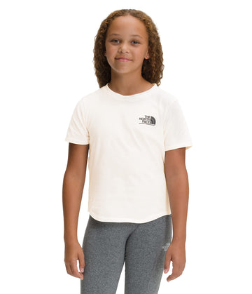 Girls’ Short Sleeve Graphic Tee by The North Face – Cotton, White, Model NF0A5J46Q4C-XS