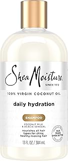 Shea Moisture SheaMoisture Daily Hydration Shampoo 100% Virgin Coconut Oil 13oz | For all hair types - a daily dose of hydration with Coconut Oil & Milk, Acacia Senegal, and fair trade Shea Butter.