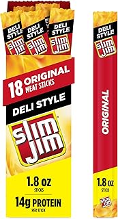 Slim Jim Smoked Jerky Sticks, Deli Style Original Flavor, 1.8 oz., 18-ct