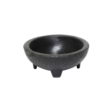 Molcajete Salsa Bowl 4 Oz. 4" X 4" X 1-5/8" by Thunder Group – 4" Diameter x 1.5" Height, 4.0 ounces, Plastic, Black, Model PLMJ004BK
